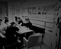 Burton Rast conducting a workshop at Umeå Institute of Design in Sweden